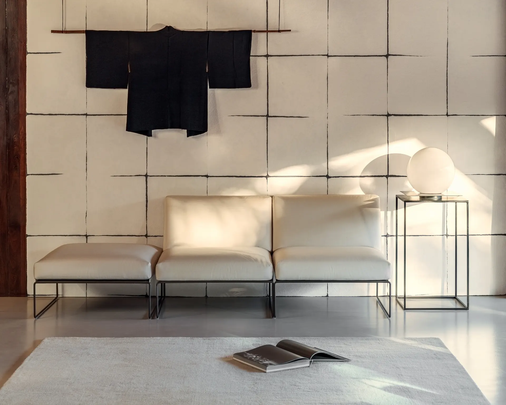 Salon blanc, papier peint Hanji