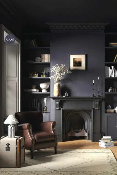 Ambiance peinte en Bible Black de Farrow & Ball