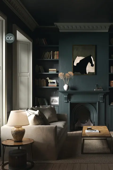 Ambiance peinte en Monkey Puzzle de Farrow & Ball