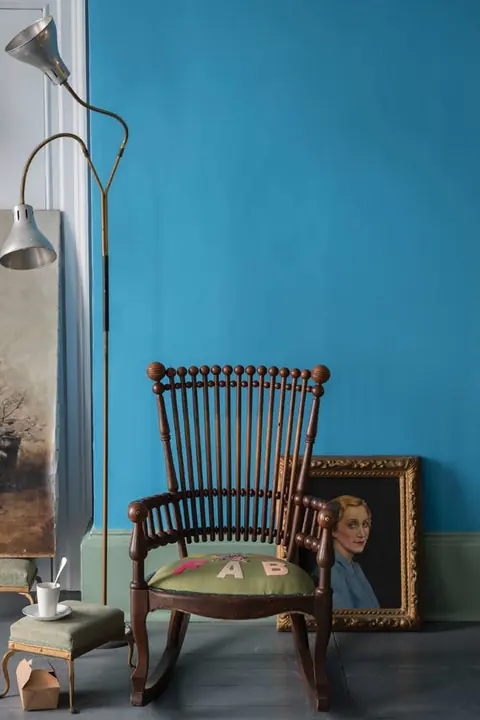 Ambiance peinte en St Giles Blue de Farrow & Ball