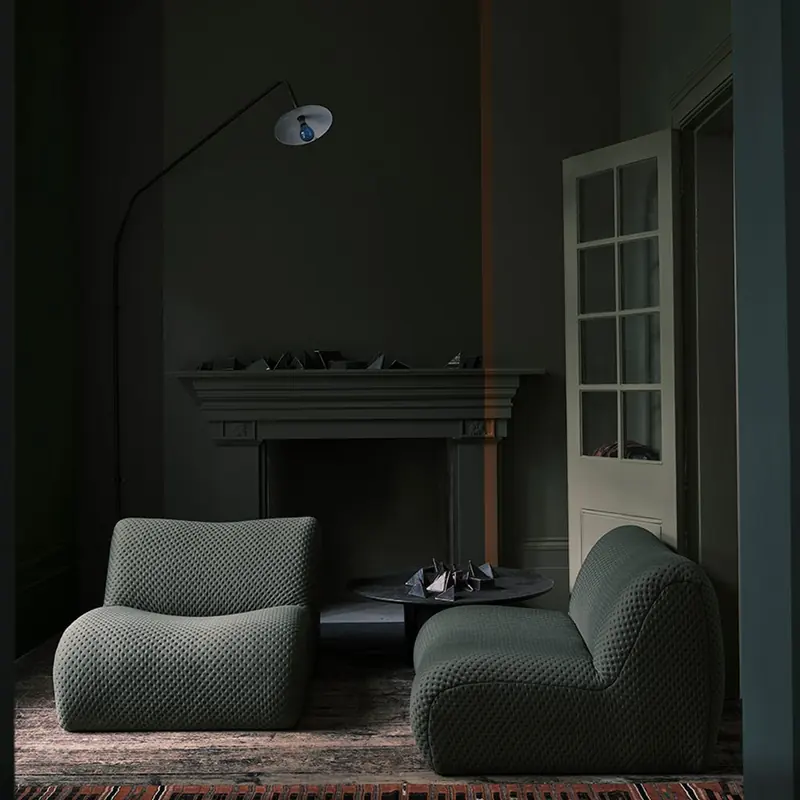 Ambiance peinte en Reduced Green de Farrow & Ball