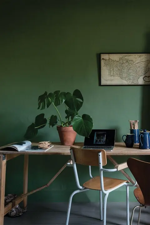 Ambiance peinte en Calke Green de Farrow & Ball