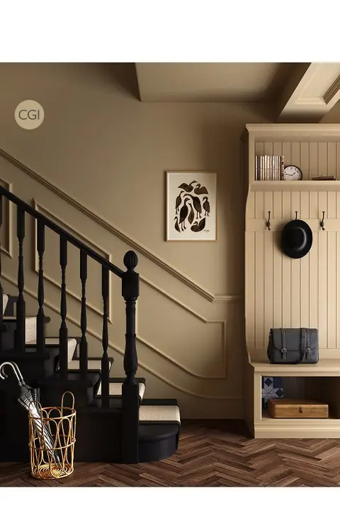Ambiance peinte en Biscuit de Farrow & Ball