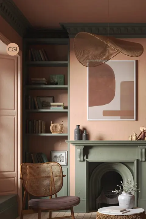 Ambiance peinte en Fowler Pink de Farrow & Ball