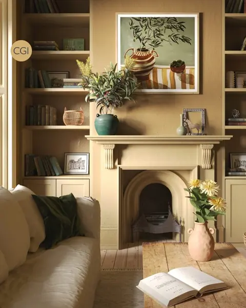 Ambiance peinte en Octagon Yellow de Farrow & Ball