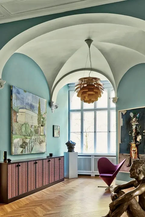 Ambiance peinte en Dix Blue de Farrow & Ball