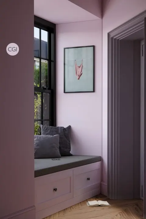 Ambiance peinte en Sugared Almond de Farrow & Ball