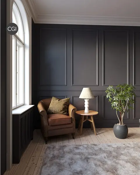 Ambiance peinte en Liquorice de Farrow & Ball